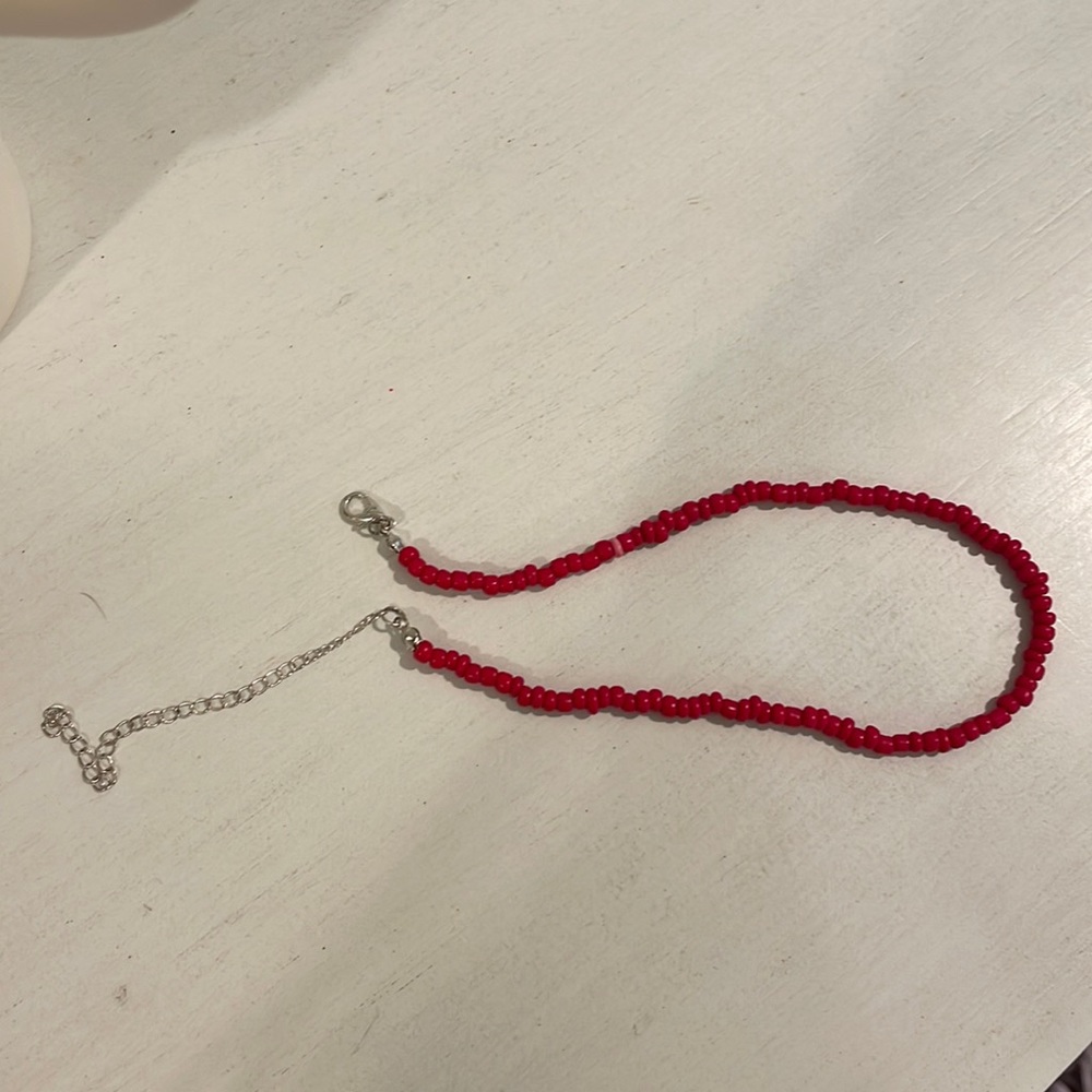 Red beaded necklace